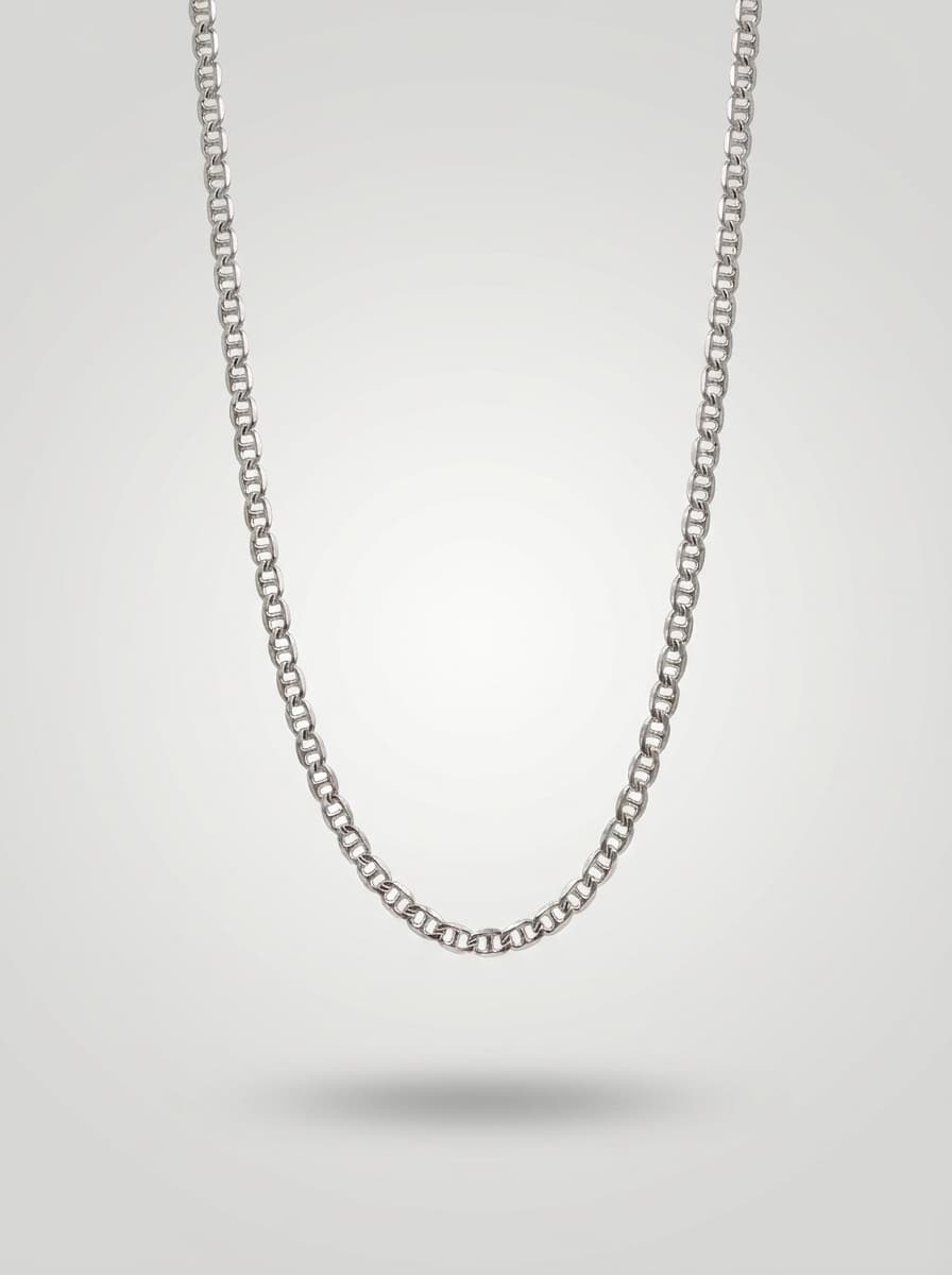 Modern Silver Link Chain Necklace