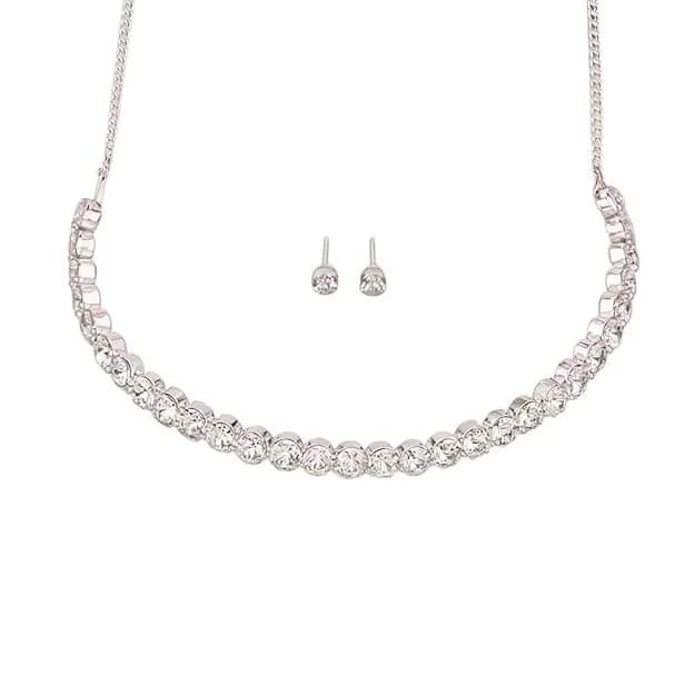 Silver-Plated Choker Style Necklace Set