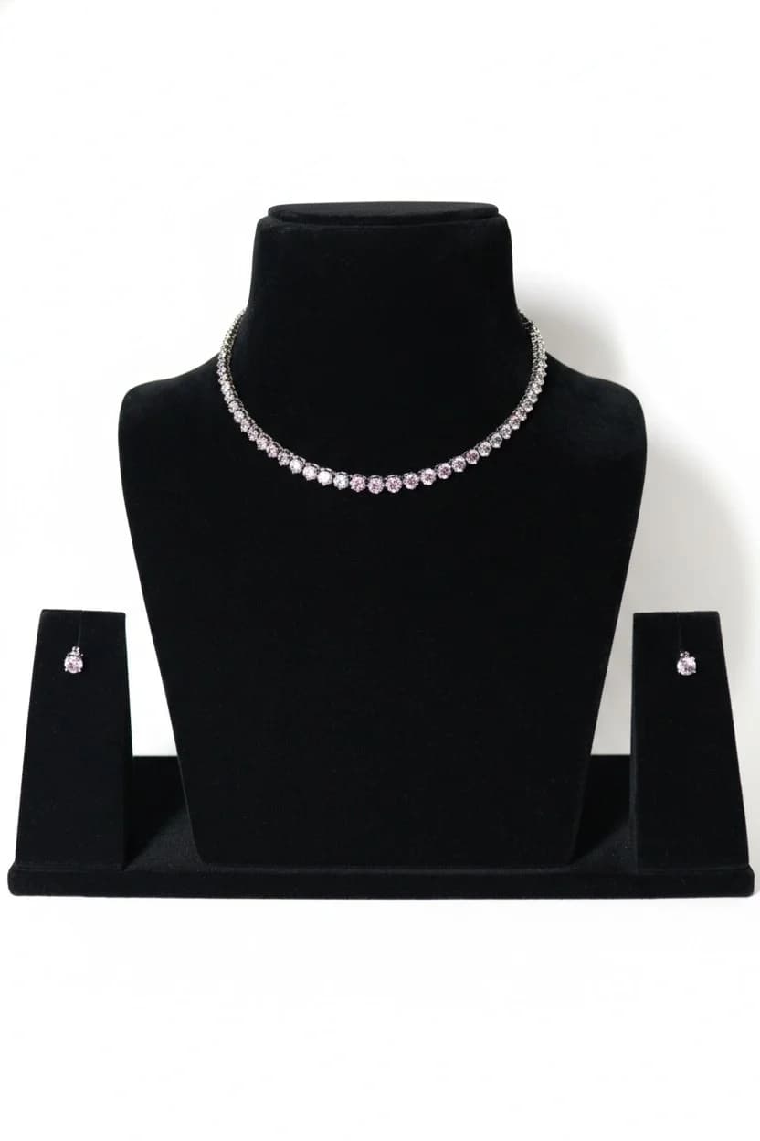 Silver-Plated Choker Style Necklace Set