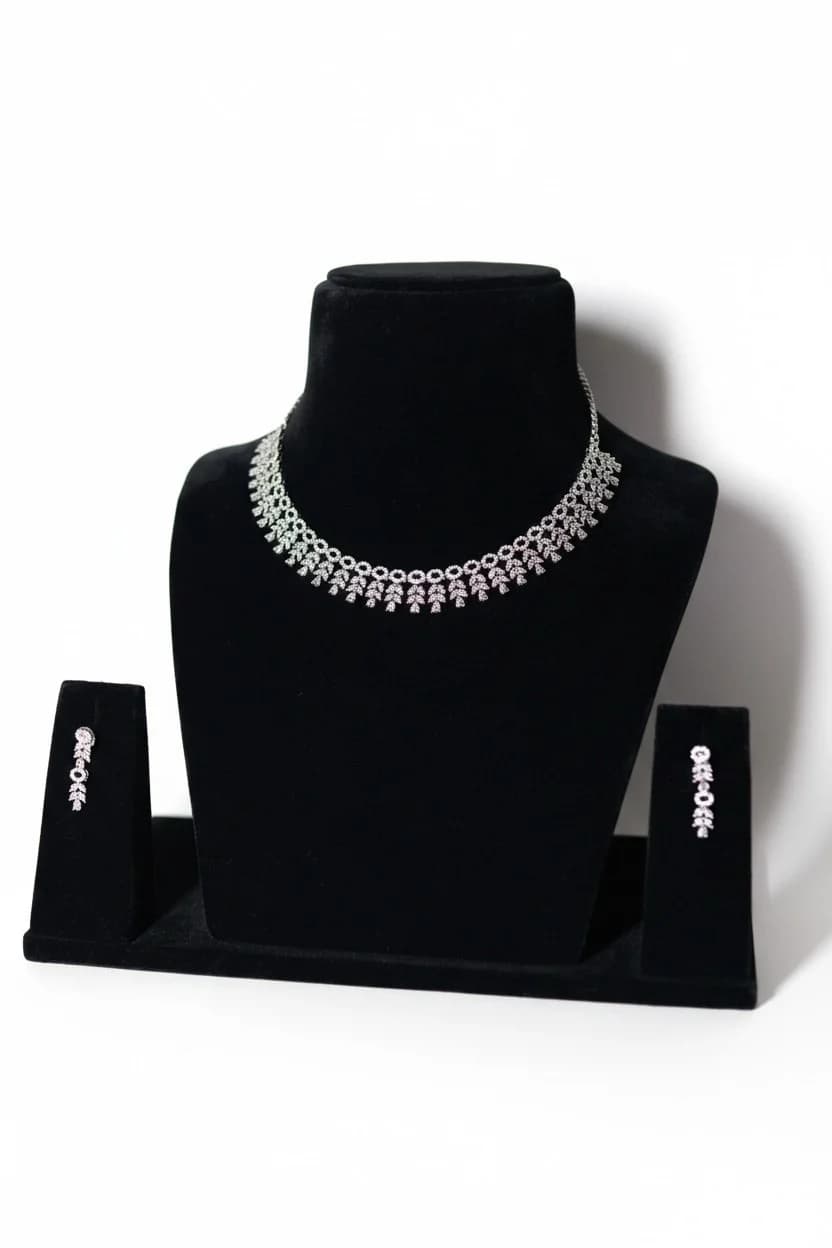 Elegant Silver Necklace Set