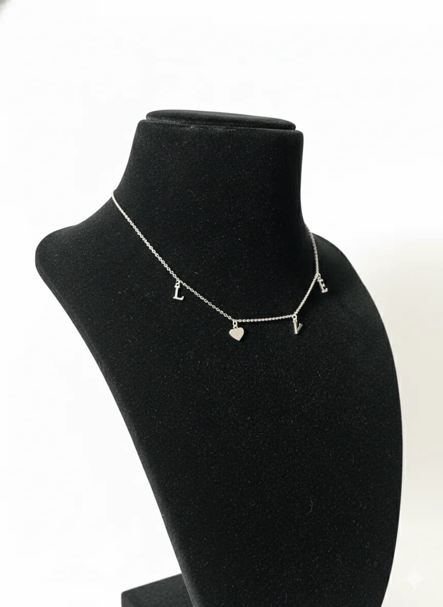 Silver LOVE Charms Necklace