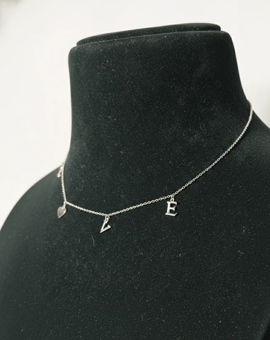 Silver LOVE Charms Necklace