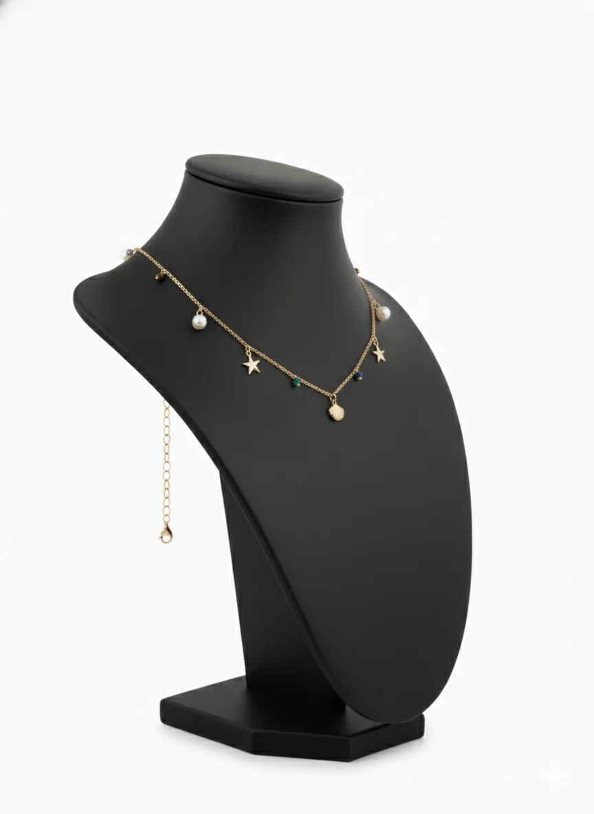 Golden Ocean Charm Necklace
