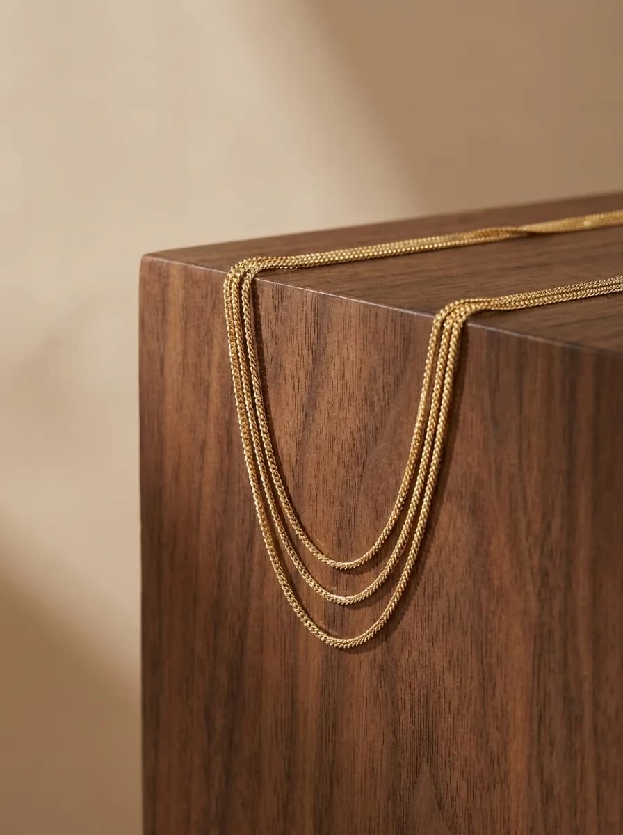 Elegant Triple Layer Gold Chain Necklace