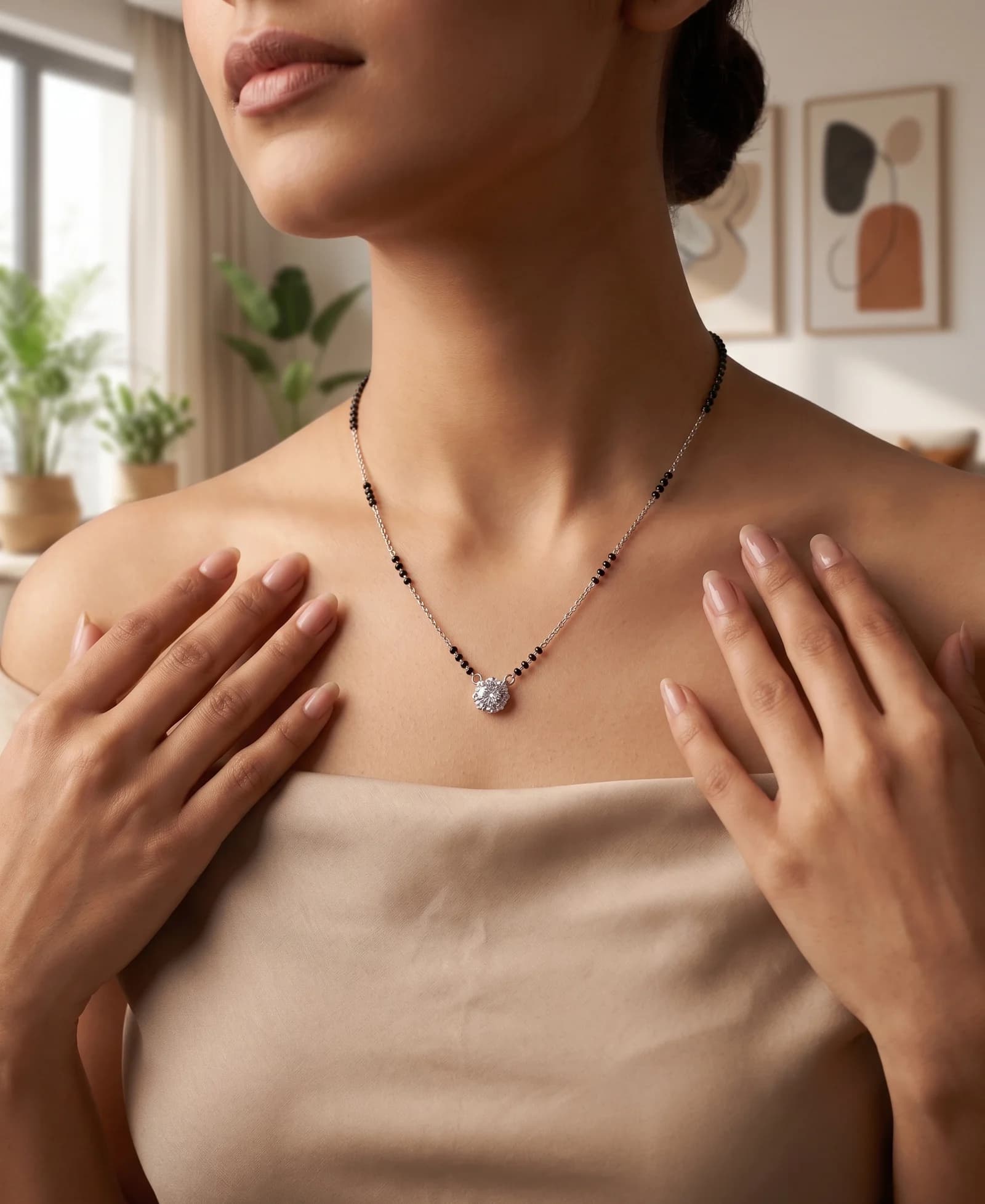 Starlisse Solitaire Sterling Silver Mangalsutra