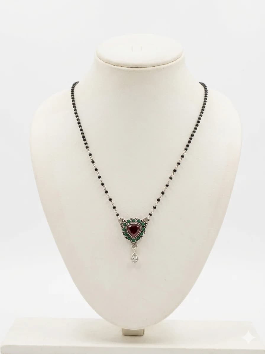 Ruby Royale Sterling Silver Mangalsutra
