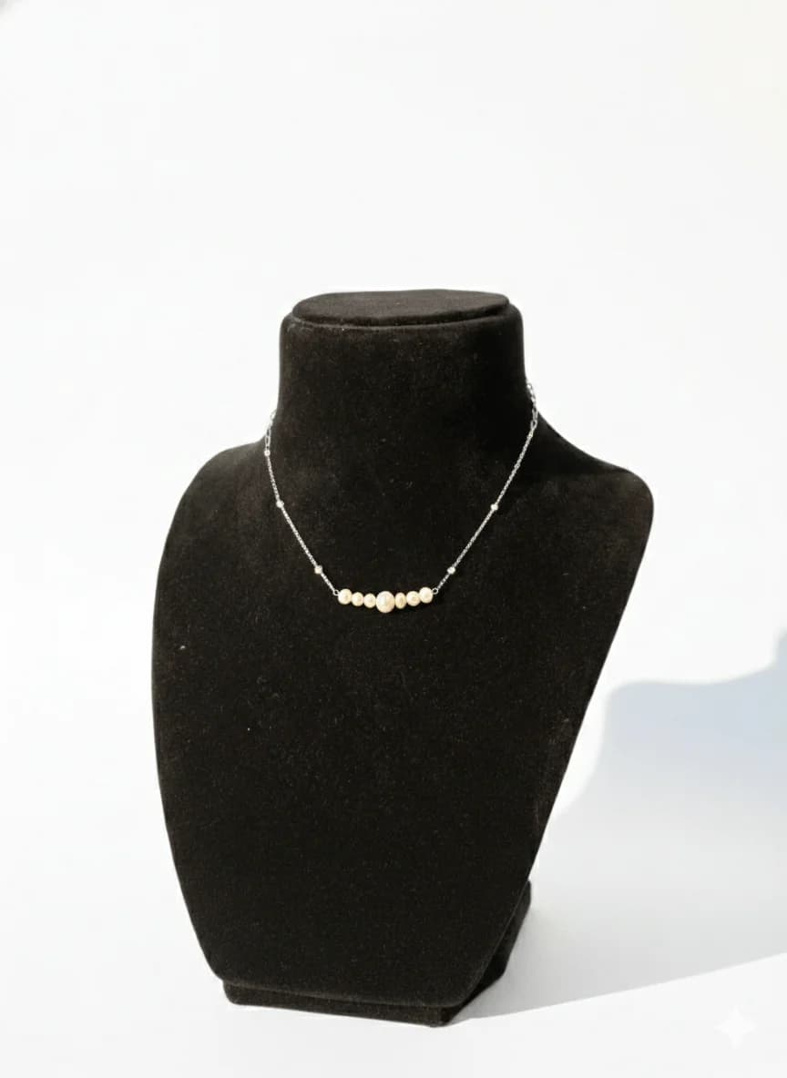 Avon Opulent Pearl Glow Silver Necklace