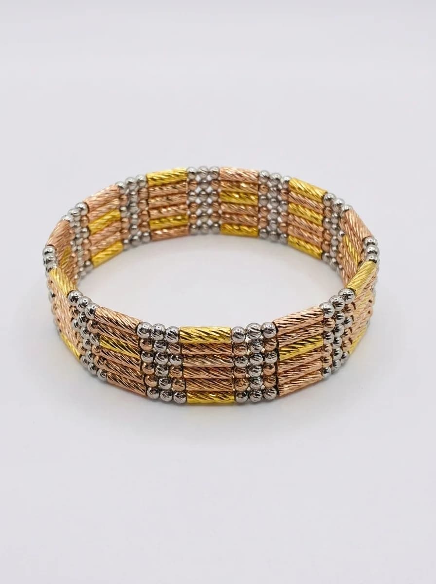 Luxury Tri-Tone Stretch Bracelet