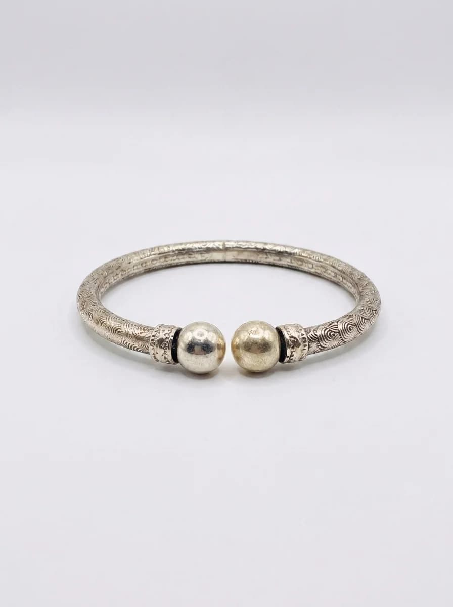 Classic Dual Bead Open Bracelet